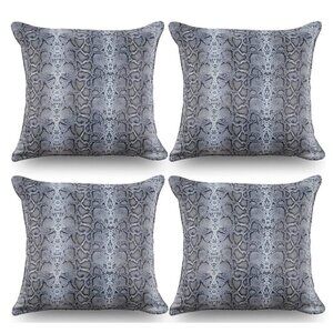 Set of 4 Grey Throw Pillow Covers 18x18 Gray Ombre Geometric Decorative